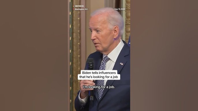 'I'm looking for a job': Biden jokes with influencers 